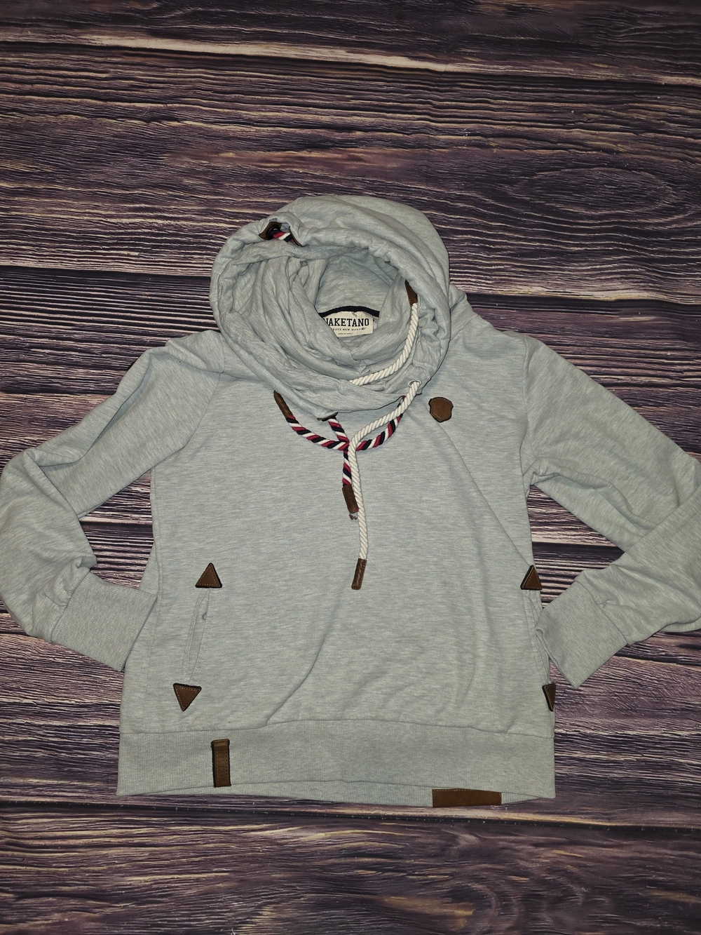 Naketano Light Gray Pullover Hoodie Sweatshirt